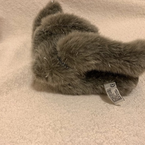 Grey Teddy Bear with Silver Tinsel - Picture 5 of 6